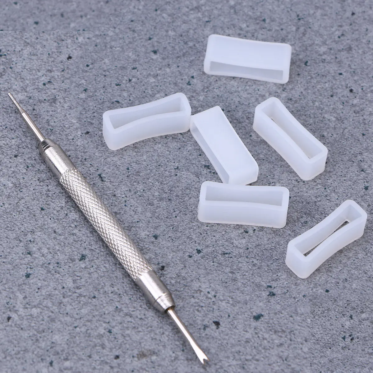 6Pcs 20Mm Flexible Silicone Watch Strap Loops Replacement Connectors for Bands Quick Fit Tool view 4