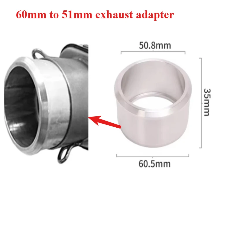 High Quality Universal Motorcycle Exhaust Pipe Escape 60mm To 51mm Motocross CNC Adapter Reducer Muffler Connector Reductor