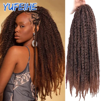Marley cabelo para torções 18 Polegada longo afro kinky marley tranças cabelo kanekalon sintético marley trança extensões de cabelo