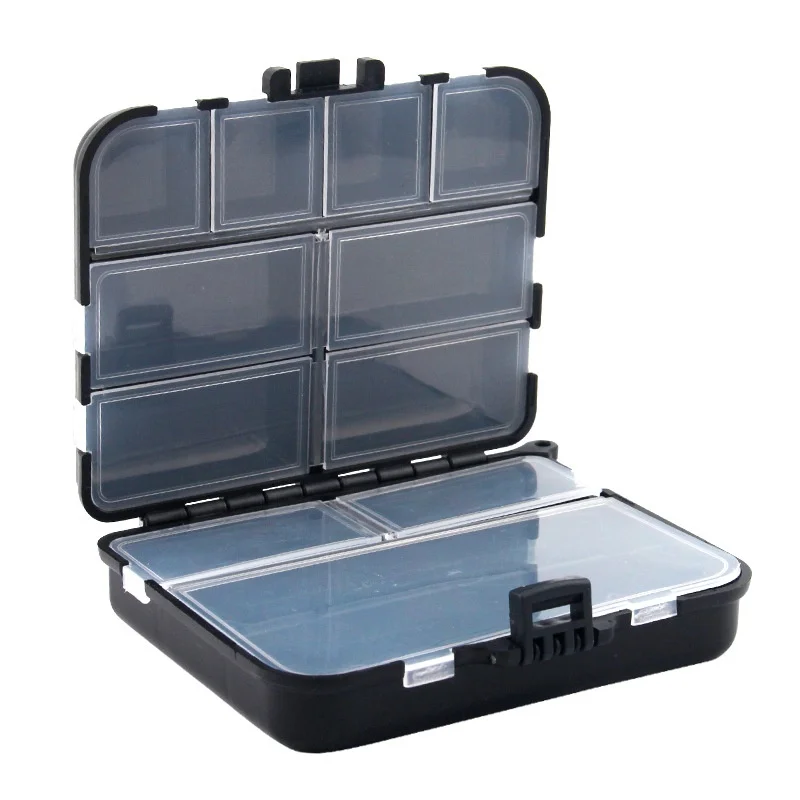 

High capacity fishing tool box black blank pesca accessories goods equipment tackle storage box jig case bait organizer toolbox