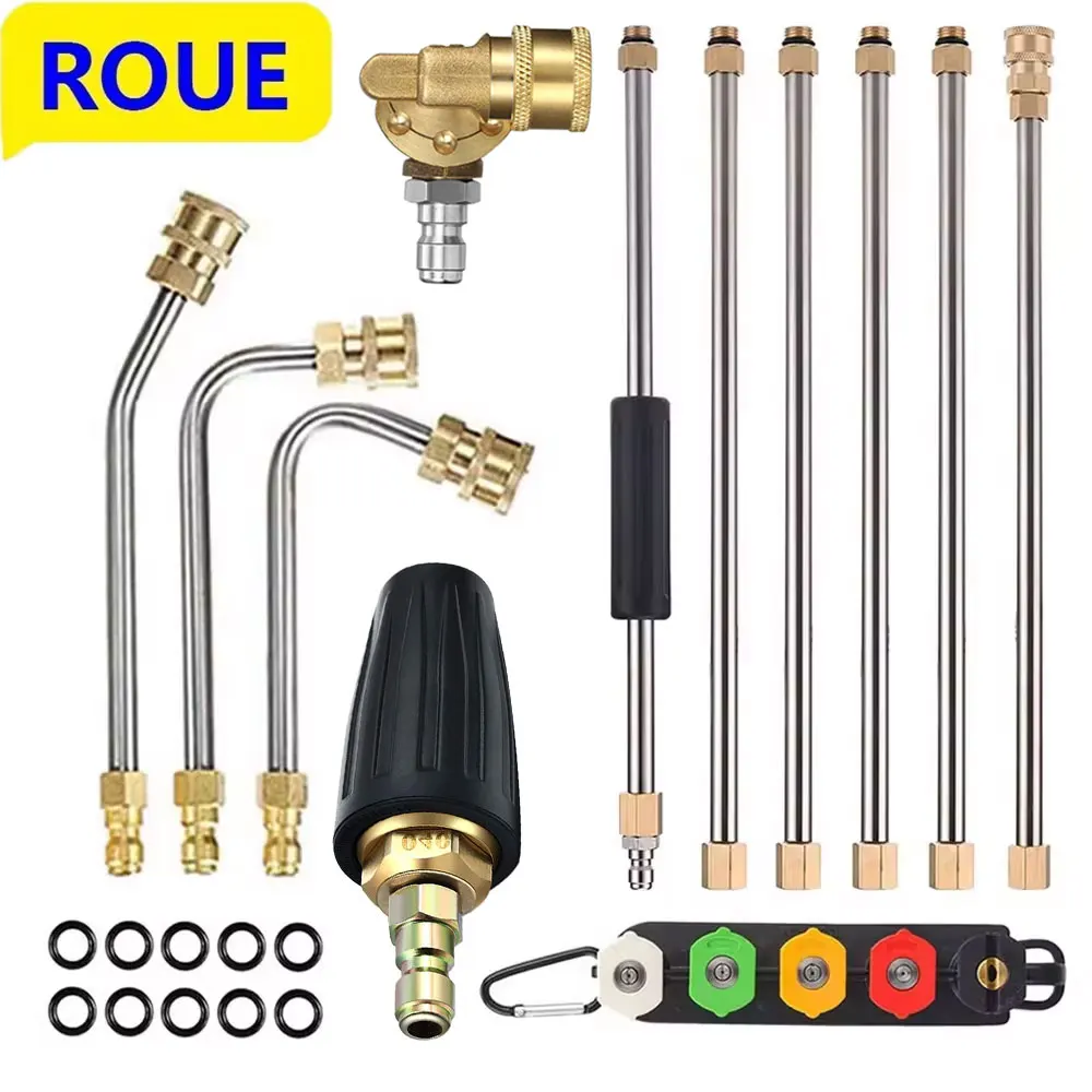 ROUE High Pressure Washer Extension Wand Set Spear Car Washer Nozzles Cleaning Quick Connect Tools for Karcher Parkside Lavor