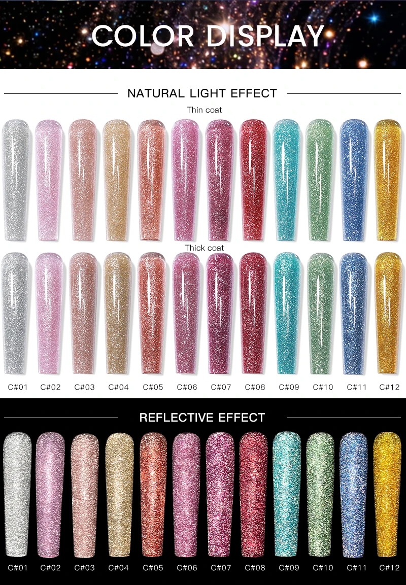 30g Silber Reflektierendes Aufbaugel für Nägel Funkelnder Glitzer Roter Nagelverlängerungslack Semi-Permanenter Gel-Lack – Detail 3