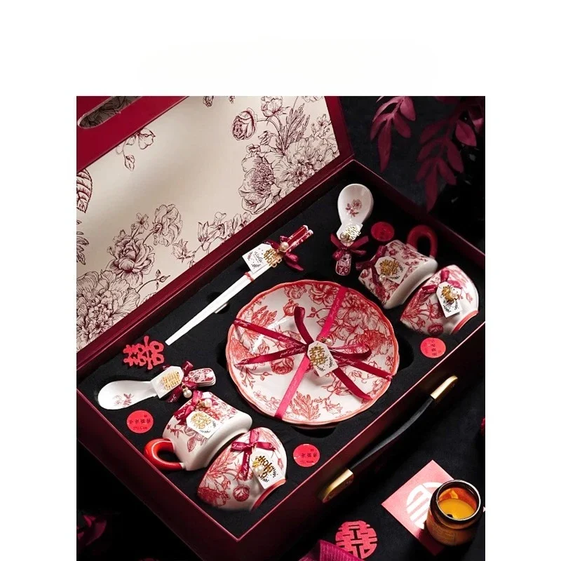 Tableware set, wedding gift for the bride, dishes and chopsticks, wedding gift