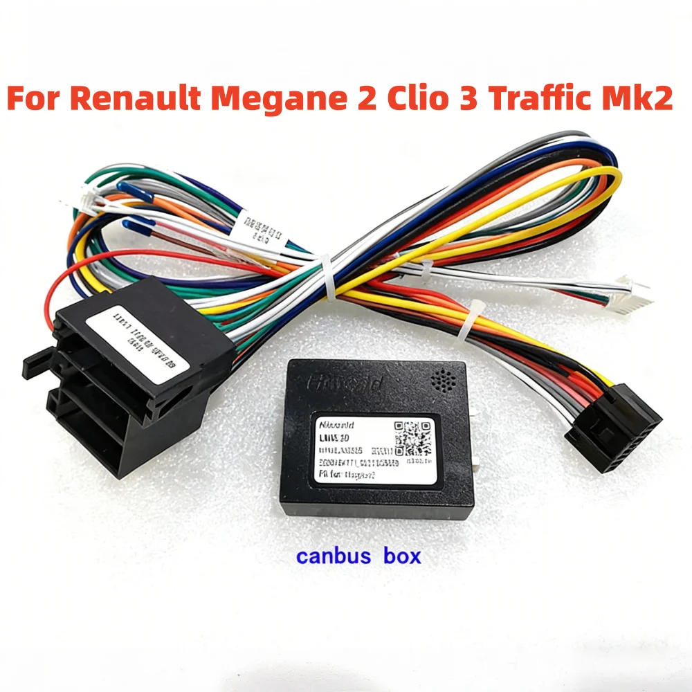 For Renault Megane 2 Clio 3 Traffic Mk2 Kangoo Espace 4 Android 16 Pin Car Radio CANBUS Decoder Steering Wheel Control Adapter