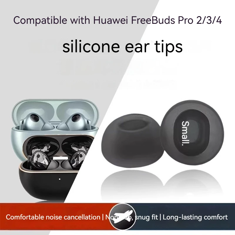 Replacement Silicone Ear Tips Set for Huawei FreeBuds pro2/Pro4/pro3 Headphones,4 Pairs XS/S/M/L Anti‑Slip Earbuds Caps
