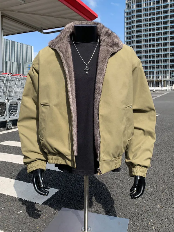 

Мужская двусторонняя куртка из хлопка цвета хаки с узором Fibone, из оксфордской ткани, серебристо-синяя, в стиле Mountain Eagle, американский трендовый дизайн B...