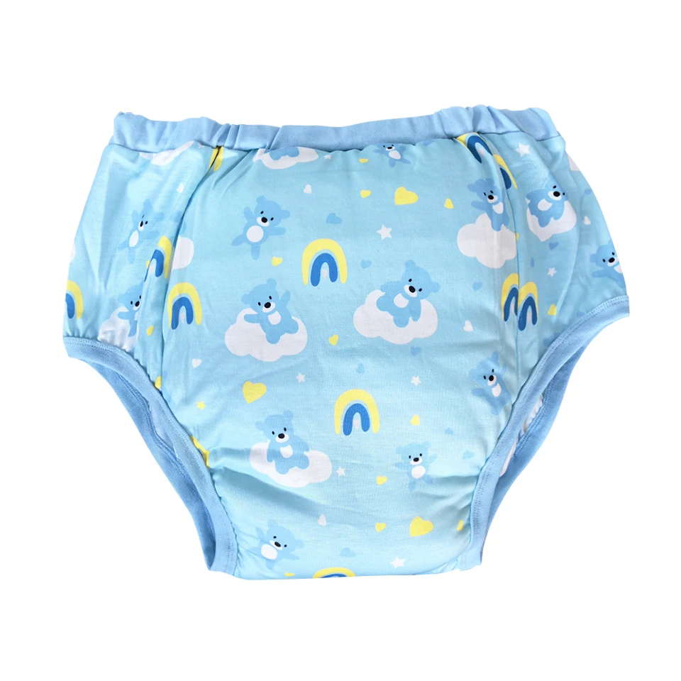 Adult ABDL Cloth Diapers With Padding Inside Study Panties DDLG Cartoon Print Cotton Nappy Briefs Reusable Washable Underweaer