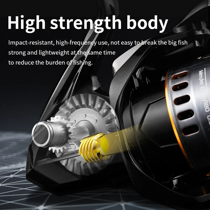 Rooblinos HE Spinning Reels Ultralight Metal 5.2:1 Gear Ratio 2000-7000 Saltwater Or Freshwater Big Max Drag Fishing Reels image 4