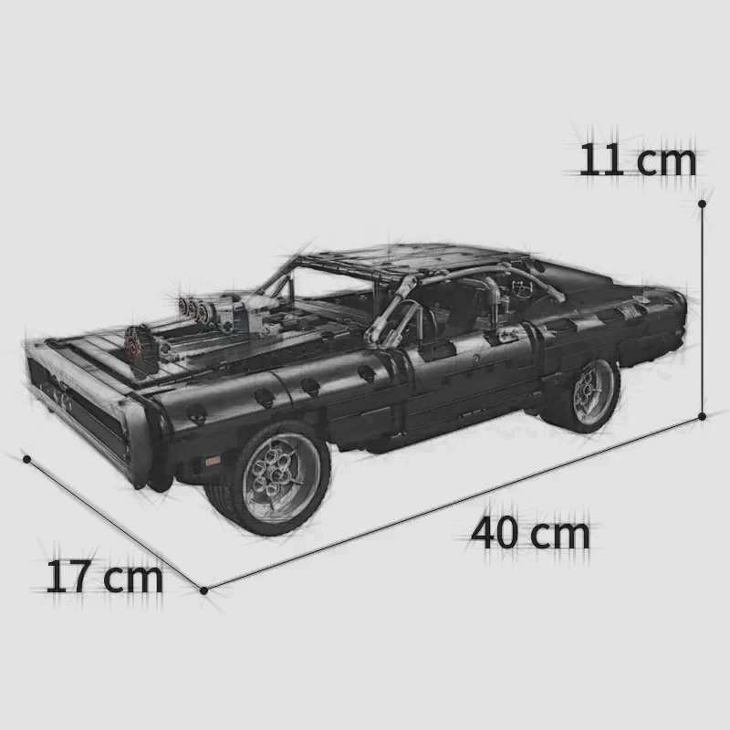 1077PCS Technical Car Dodged Charger Racing Car Building Blocks Model Movie Fast And Furious Famous Vehicle Bricks Boy Toys Gift view 2