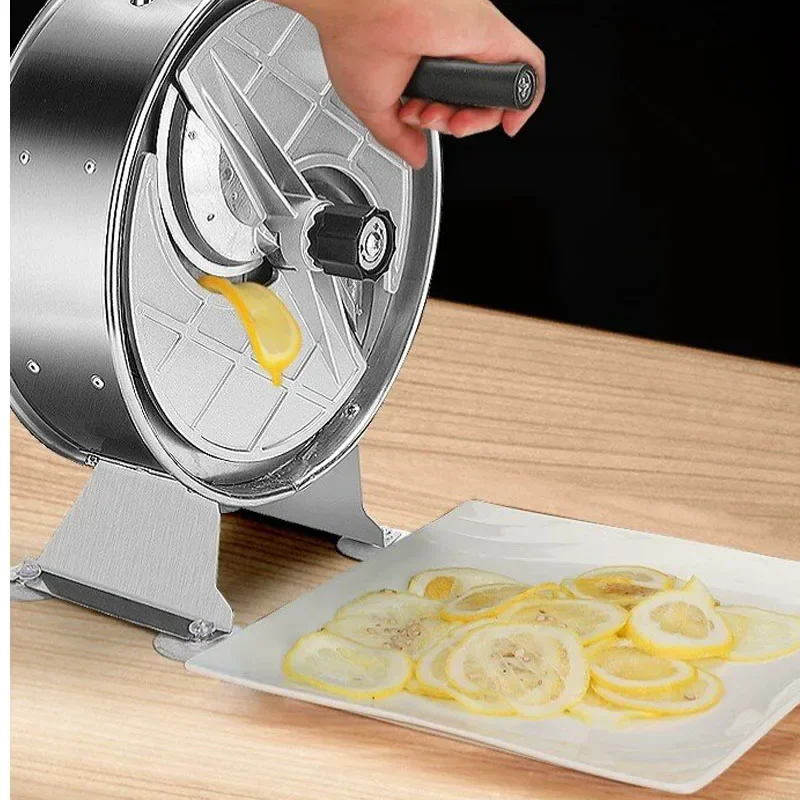 Stainless Steel Commercial Electric Vegetable Fruit Slicer Adjustable Thickness Automatic Potato Onion Slicing Machine