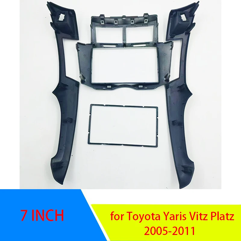 2 Din Car Radio fascia for Toyota Yaris Vitz Platz 2005-2011 Face Frame Dash Installation Trim Kit Stereo Double Din Panel