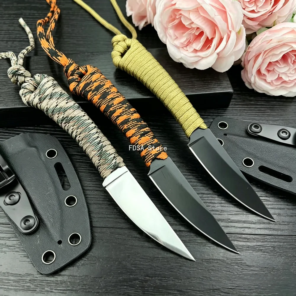 

Premium Wilderness Camping Fishing EDC Fixed Knife 440C Blade Outdoor Utility Straight Knife Practical Jungle Backpacking Climbing Portable Knives Daily Multitools Holiday Gifts