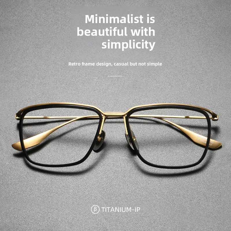 DT Replica di marca Occhiali da lavoro di lusso Occhiali da uomo quadrati in titanio puro Montatura da vista Occhiali da vista miopia