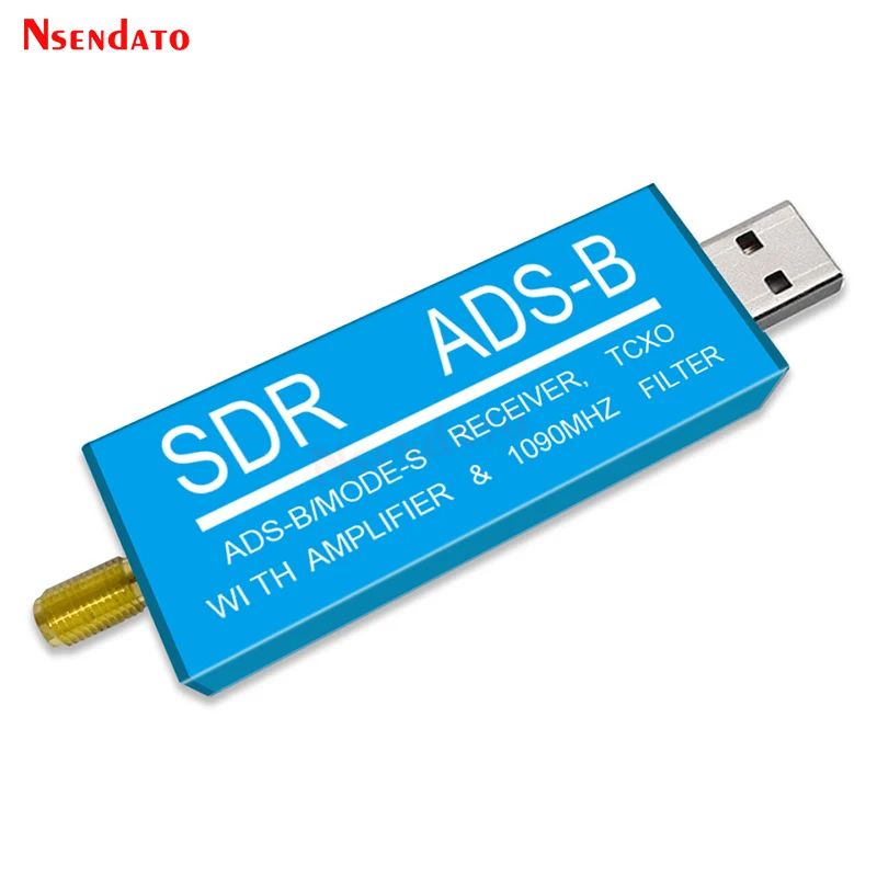 RTL2832U ADS-B Mode-S USB SDR TV Receiver Built-in RF Amplifier 1090MHz Bandpass Filter Radio SDR Band TV Scanner Tuner Stick