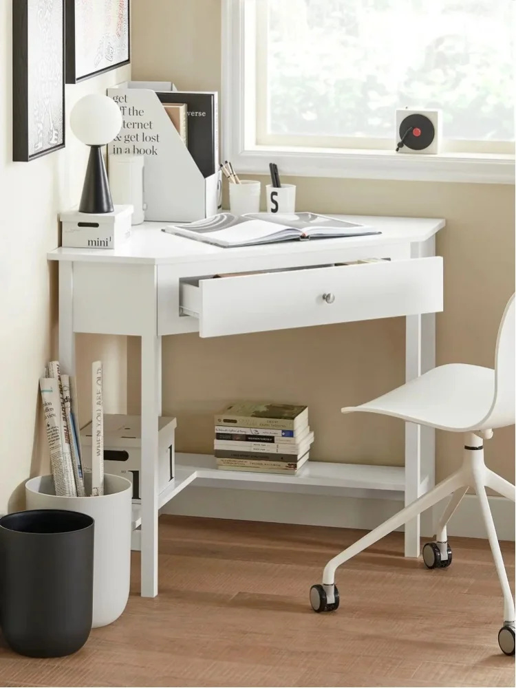 SoBuy® FWT31-W Ecktisch weiß Schreibtisch Computertisch Arbeitstisch Tisch mit Ablage HT ca: 76x76cm