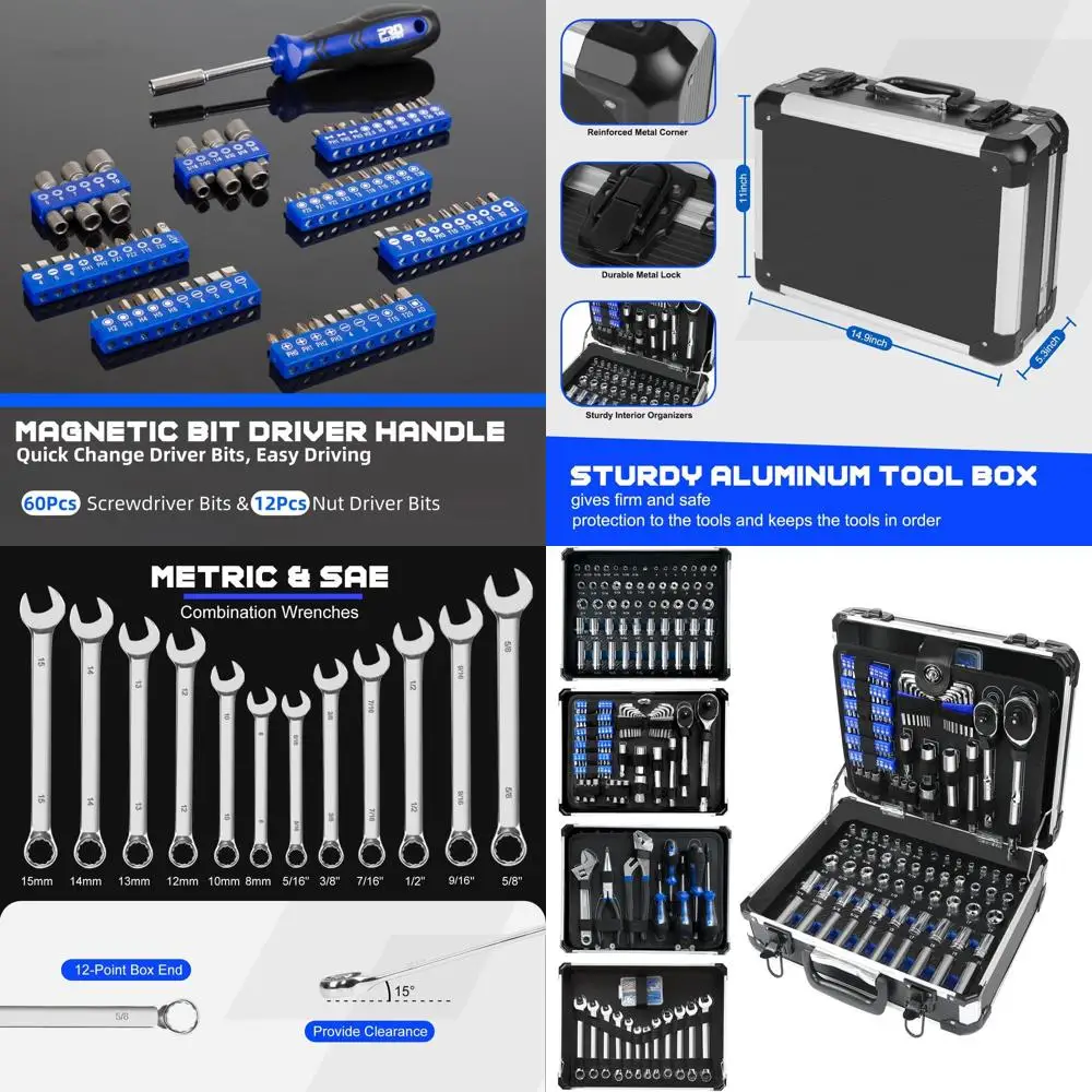 

240-Piece Comprehensive Auto Repair Tool Kit with Sturdy Aluminum Storage Box
