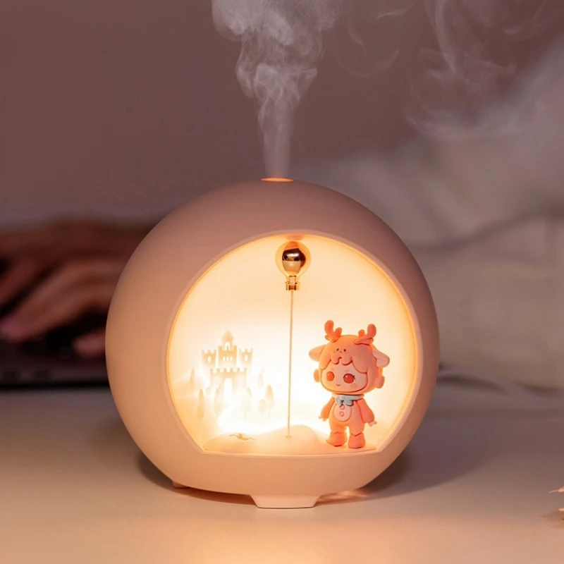 

100ML Mini Ultrasonic Air Humidifier Romantic Light USB Essential Oil Aromatherapy Diffuser Aroma Mute Mist Sprayer for Bedroom