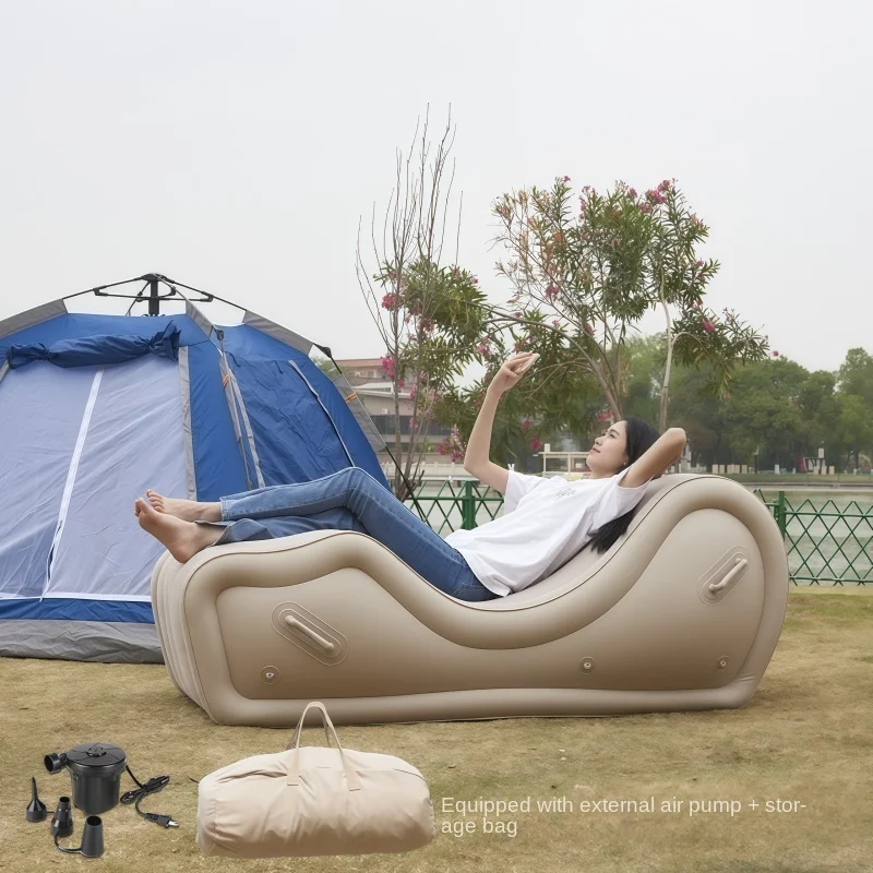 S-Shaped Inflatable Chair, Outdoor Portable Inflatable Soft Seat