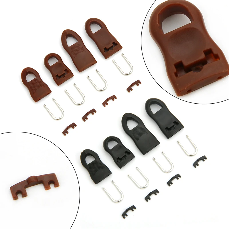 2/5PCS Replacement Zipper Slider Pull Puller End Fit Rope Tag Clothing Zip Fixer Broken Buckle Zip Cord Tab for Luggage Backpack