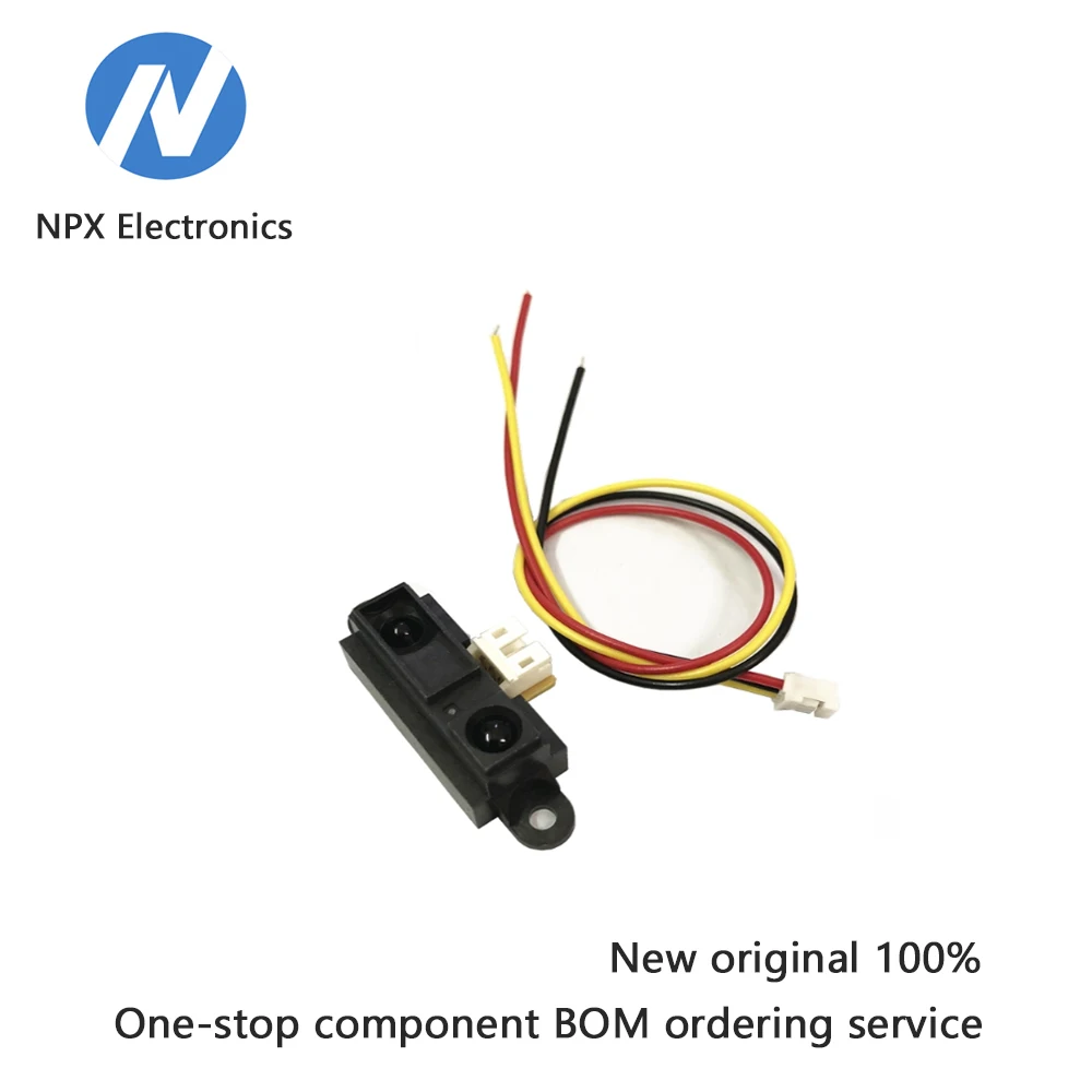 Infrared distance measurement sensor GP2Y0A21YK0F for 10 - 80 cm range, integrated with microcontroller for intelligent small ve