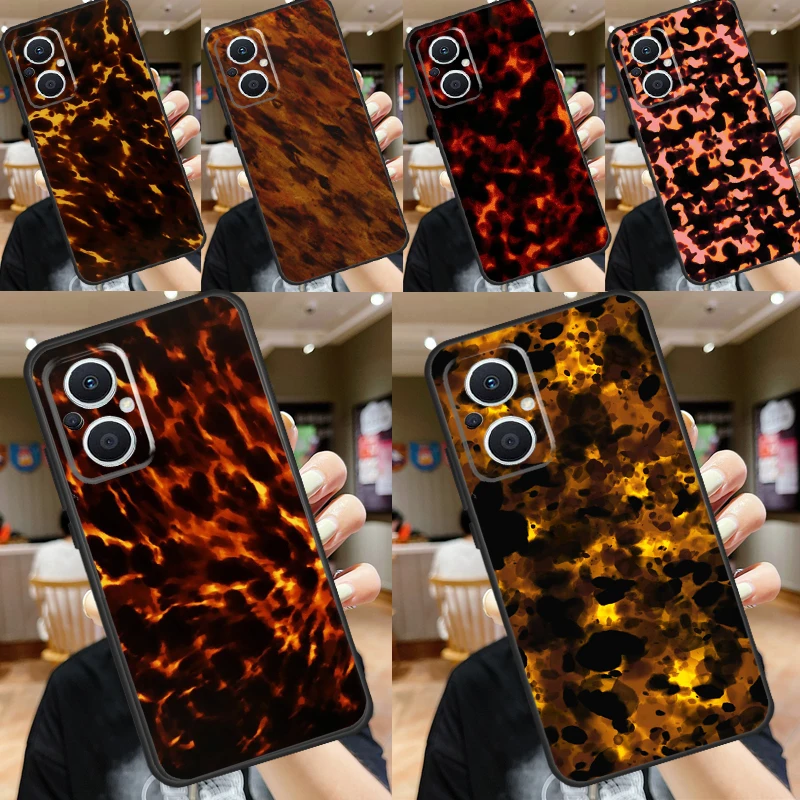 Tortoise Shell Pattern Case For OPPO Reno 11F 8T 4Z 5Z 4 6 7 8 5 Lite 10 Pro OPPO Find X2 X3 Lite X5 X6 Pro Cover