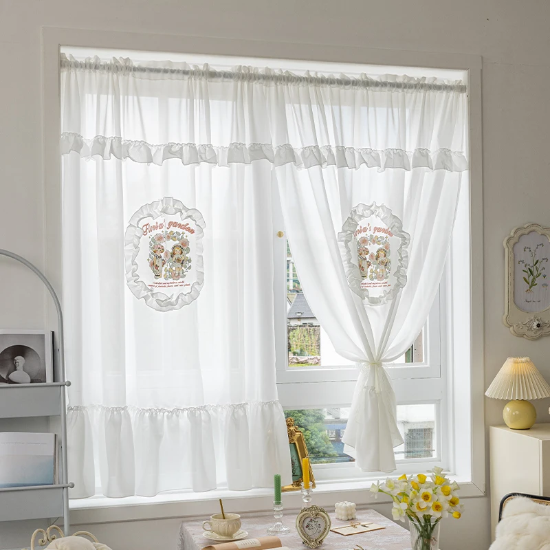 

Высококачественная прозрачная занавеска для оконного экрана без перфорации, установка занавески, выдвижной стержень, оконная занавеска M...