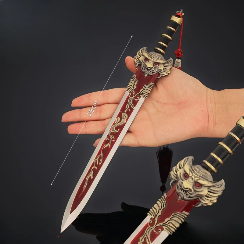 Sceau des dieux de 30cm/11,81 pouces, série douze épées, modèle d'arme épée ancienne, couteau Qingping, article de collection de bureau, ornements