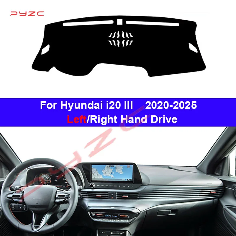 

Car Dashboard Cover DashMat for Hyundai I20 III 2020-2024 2025 Avoid Light Pad Accessories Anti-UV Case Carpet Car Accessories