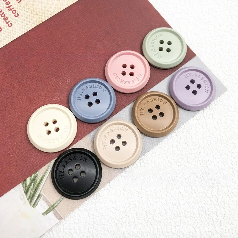 

100Pcs customize Logo Resin Buttons Four Holes Classic Round Style Durable DIY Sewing Supplies Clothing Accessories