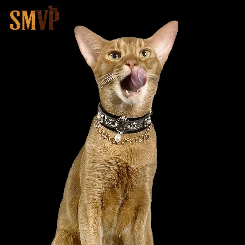 

Original Design Light Luxury Gemstone Collar Pearl Tassel Decoration Retro Egyptian Style Pet Kitten Puppy Necklace