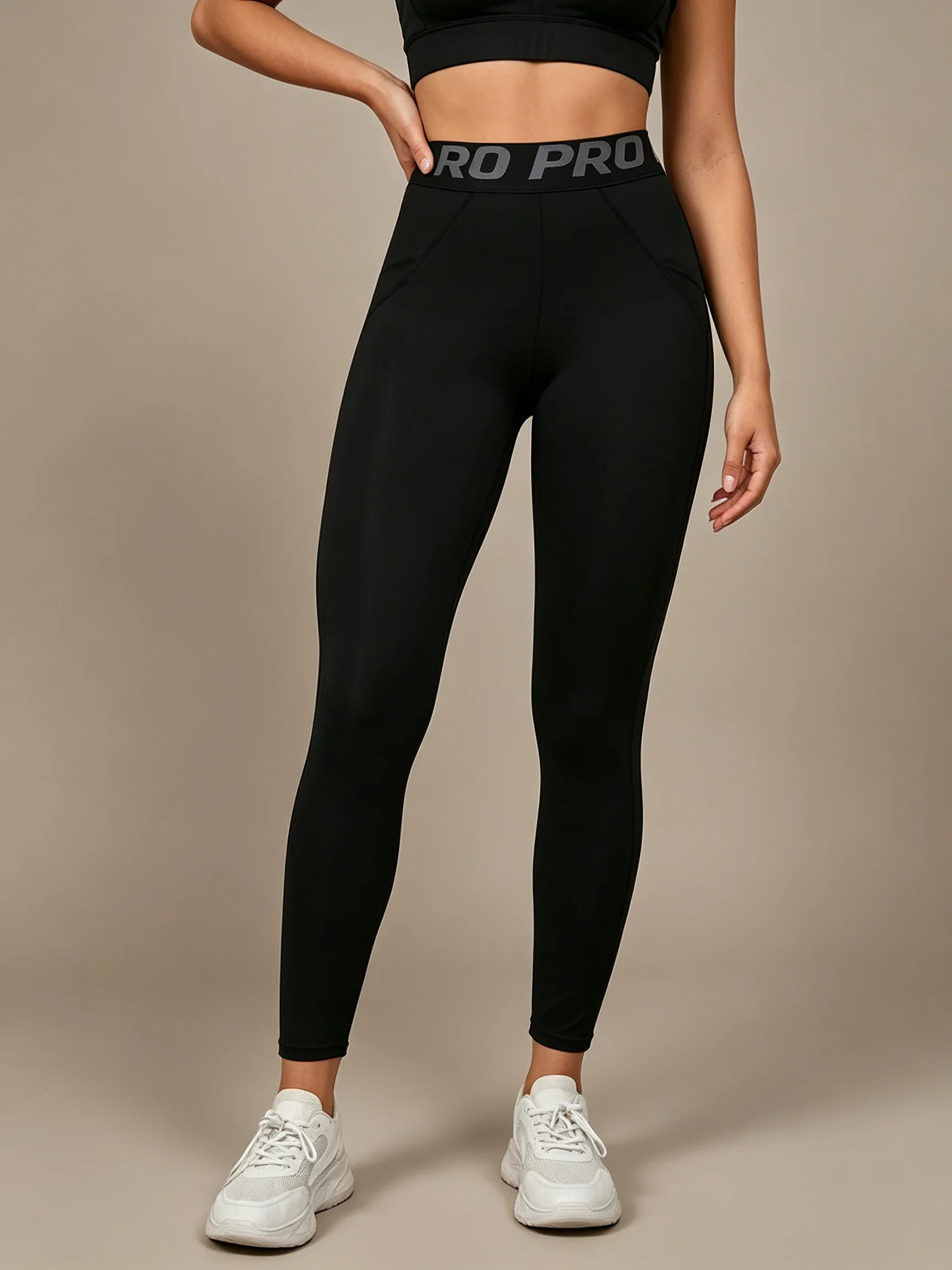 Damen-Yoga-Leggings mit Taschen, hoher Taille, formend, schmal geschnitten, Fitness-Trainingshose, Laufhose, Sportleggings. – Detail 6