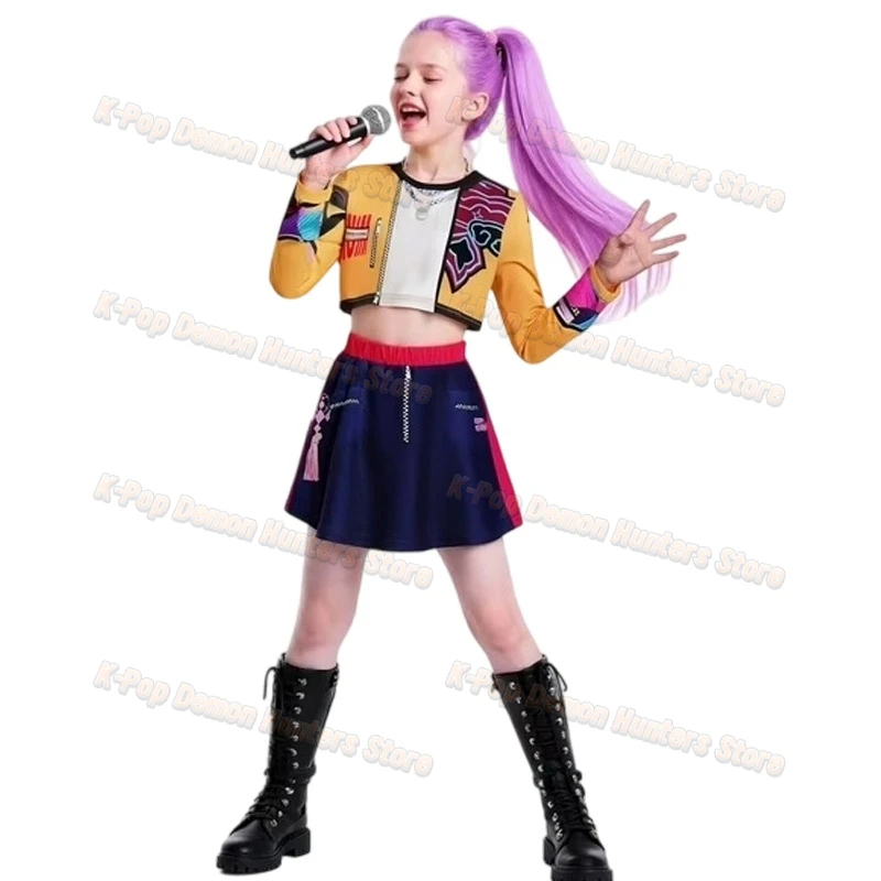 Halloween 2025 K-Pop Demon Hunters Cosplay Costume Rumi Zoey Mira Cosplay Girls Style Kids Stage Performance Clothes