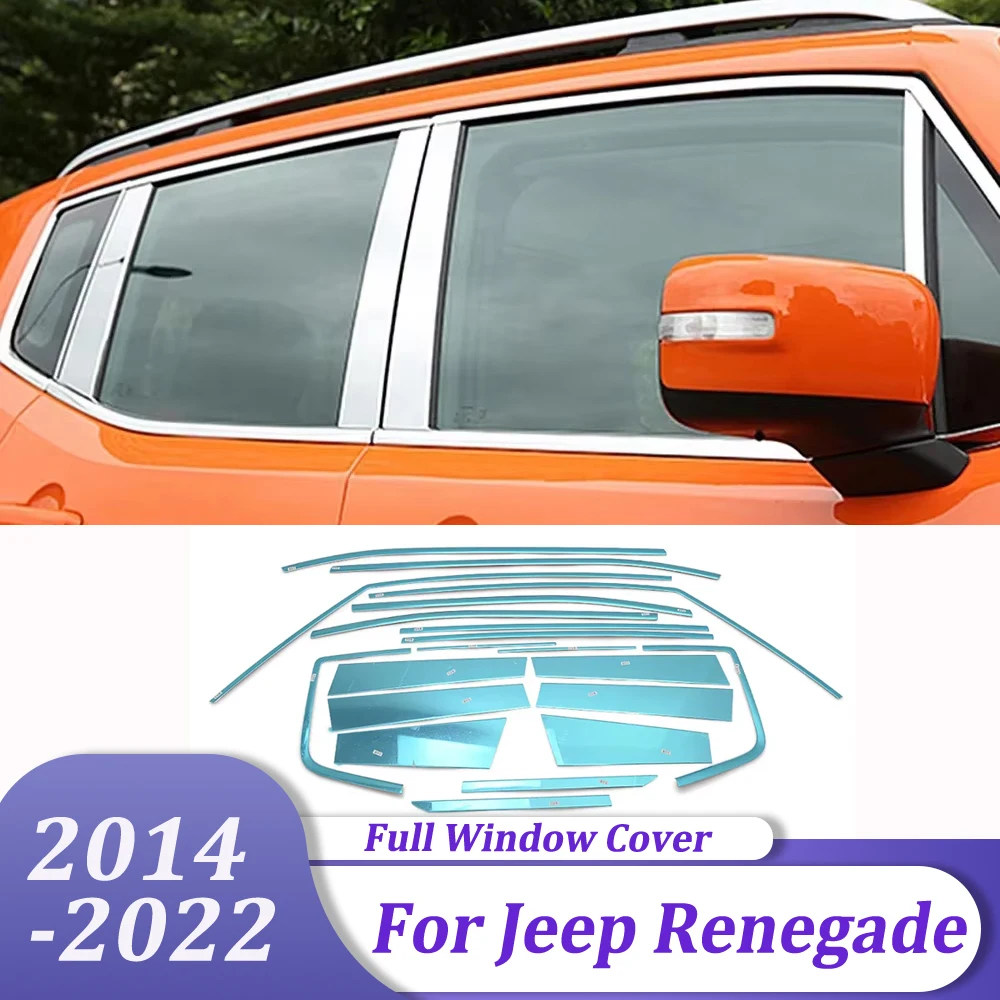 

Аксессуары для автостайлинга из нержавеющей стали, накладка на окно, накладка для Jeep Renegade 2014-2019 2020 2021 2022