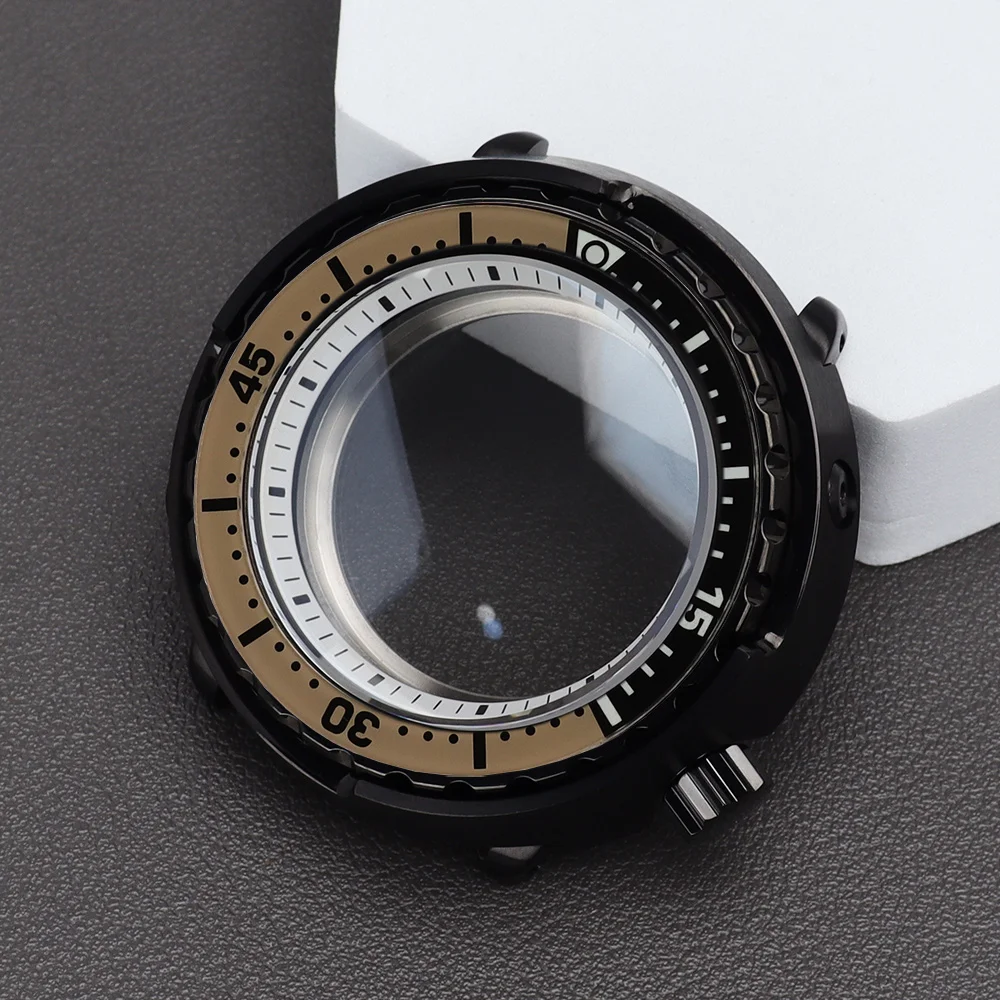 

Stainless Steel 47mm Men nh35 Watch Case C3 Glass Bezel 120 Click Compatible For NH35 NH36 Movement Sapphire Glass Mod Tuna Cann