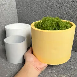 Cylinder Flower Pot Silicone Mold DIY Large Cement Bowl Plaster Pots Tray Storage Jar Pottery Mould Concrete Candle Vessel Molds