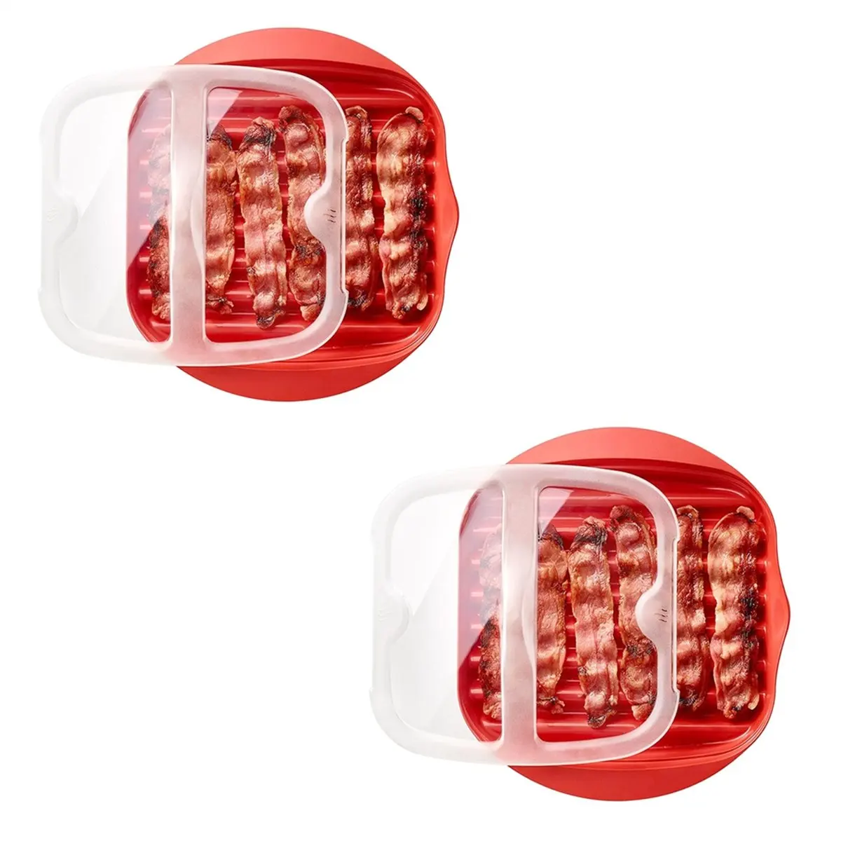 2025+ Microwavable Bacon Tray with Splash Cover Microwavable Bacon Grill Bacon Maker with Lid