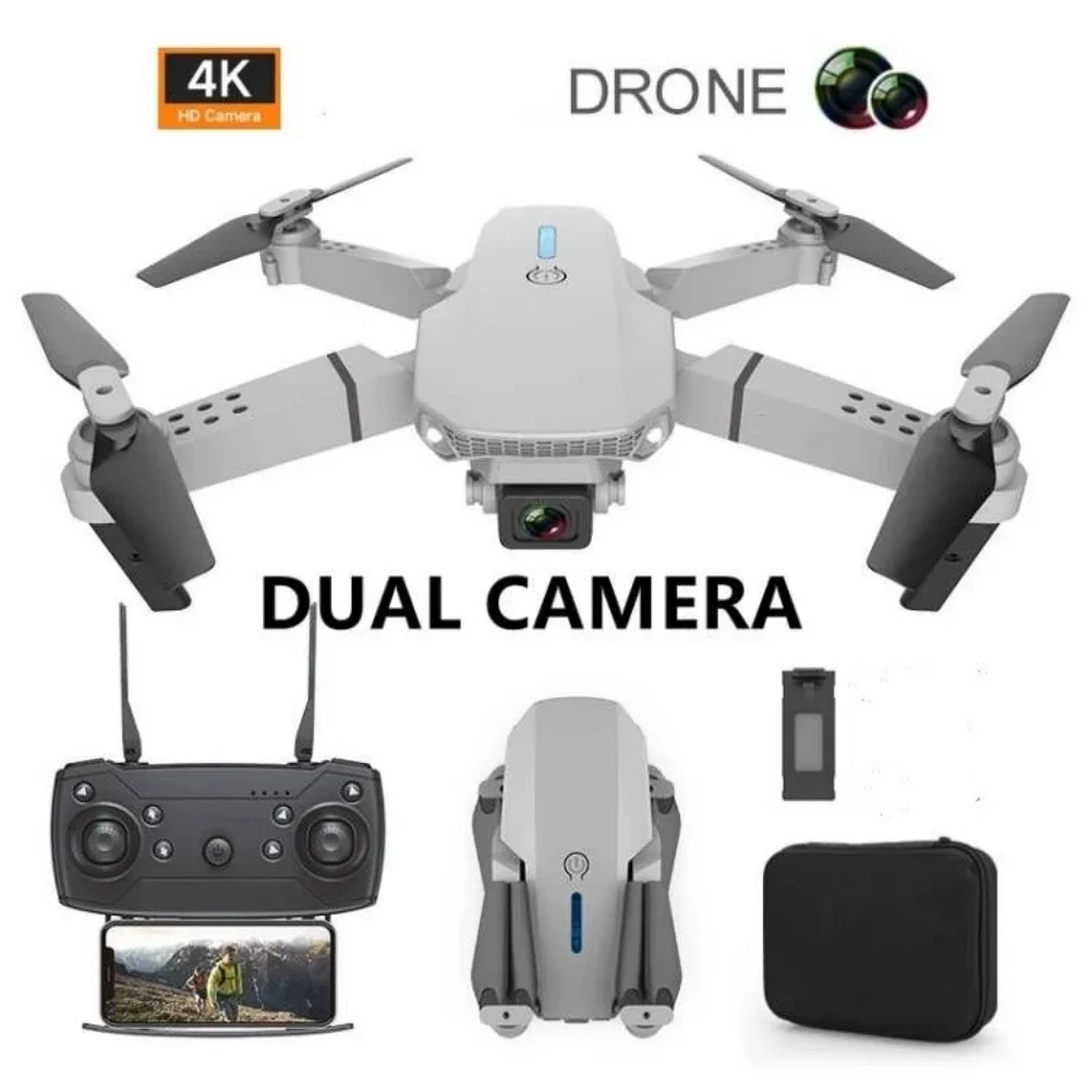 

NCZOBOE E88 Pro Drone 4k Profesional HD 4k Rc Airplane Dual-Camera Wide-Angle Head Remote Quadcopter Airplane Toy Helicopter