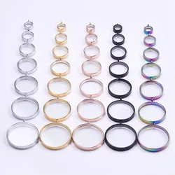 10PCS 10-40mm Round Glass Medallions floating charms for living lockets Rust-proof Stainless Steel Pendants Craft Photo Jewelry