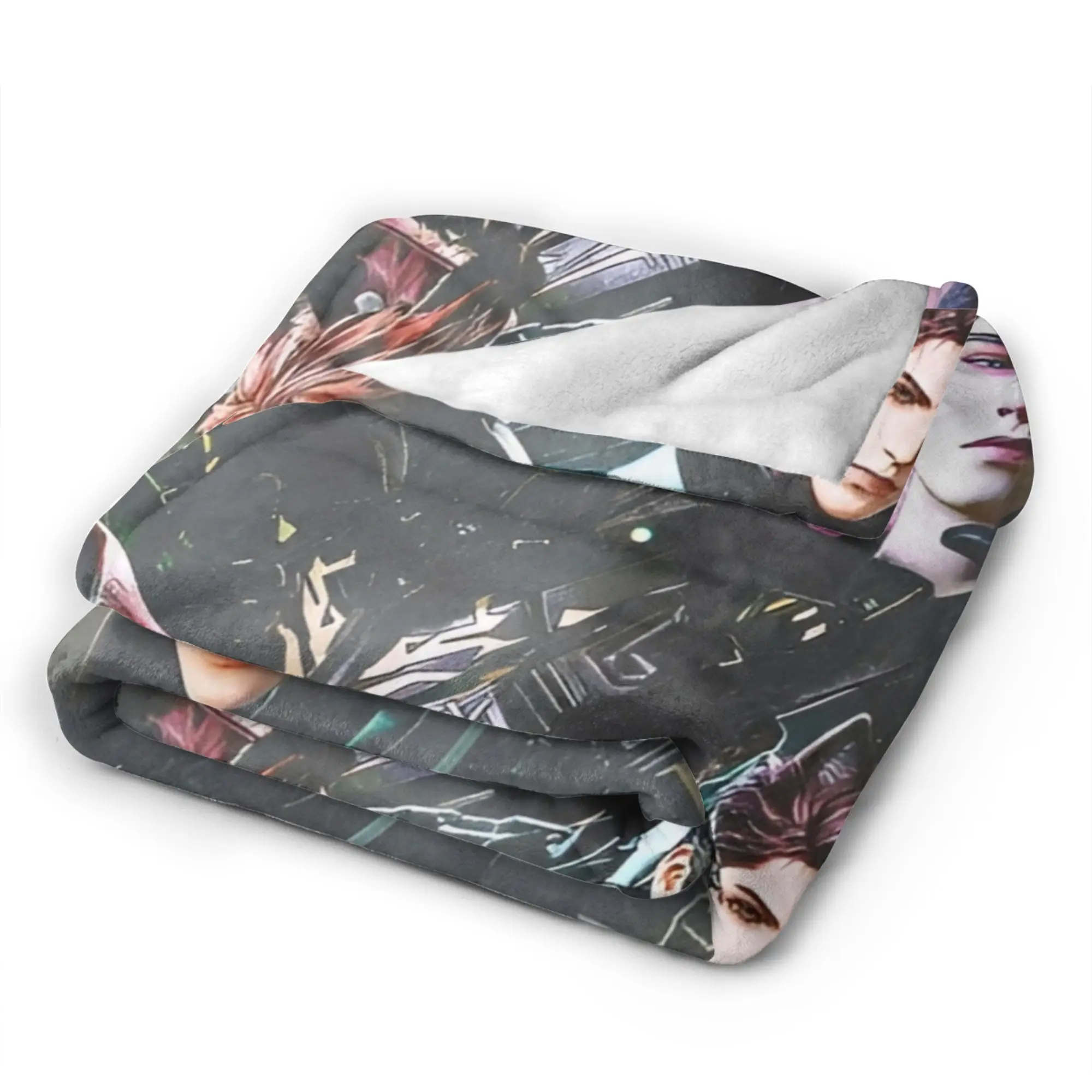 Game V-Valko L-Love and Deepspace Blanket Adults  Flannel Bedding Throws Living Room Warm Comfy Custom Quality Bedspread Gift