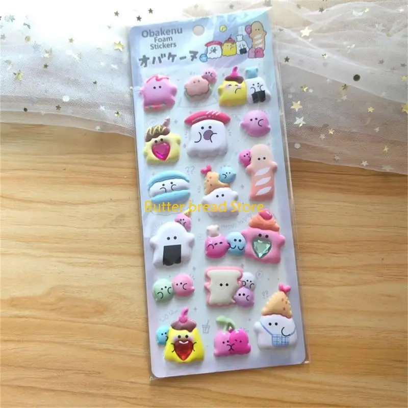 W89C Animal Foam Sticker Scrapbooking Decorative Sticker for Notebook Journal Phone