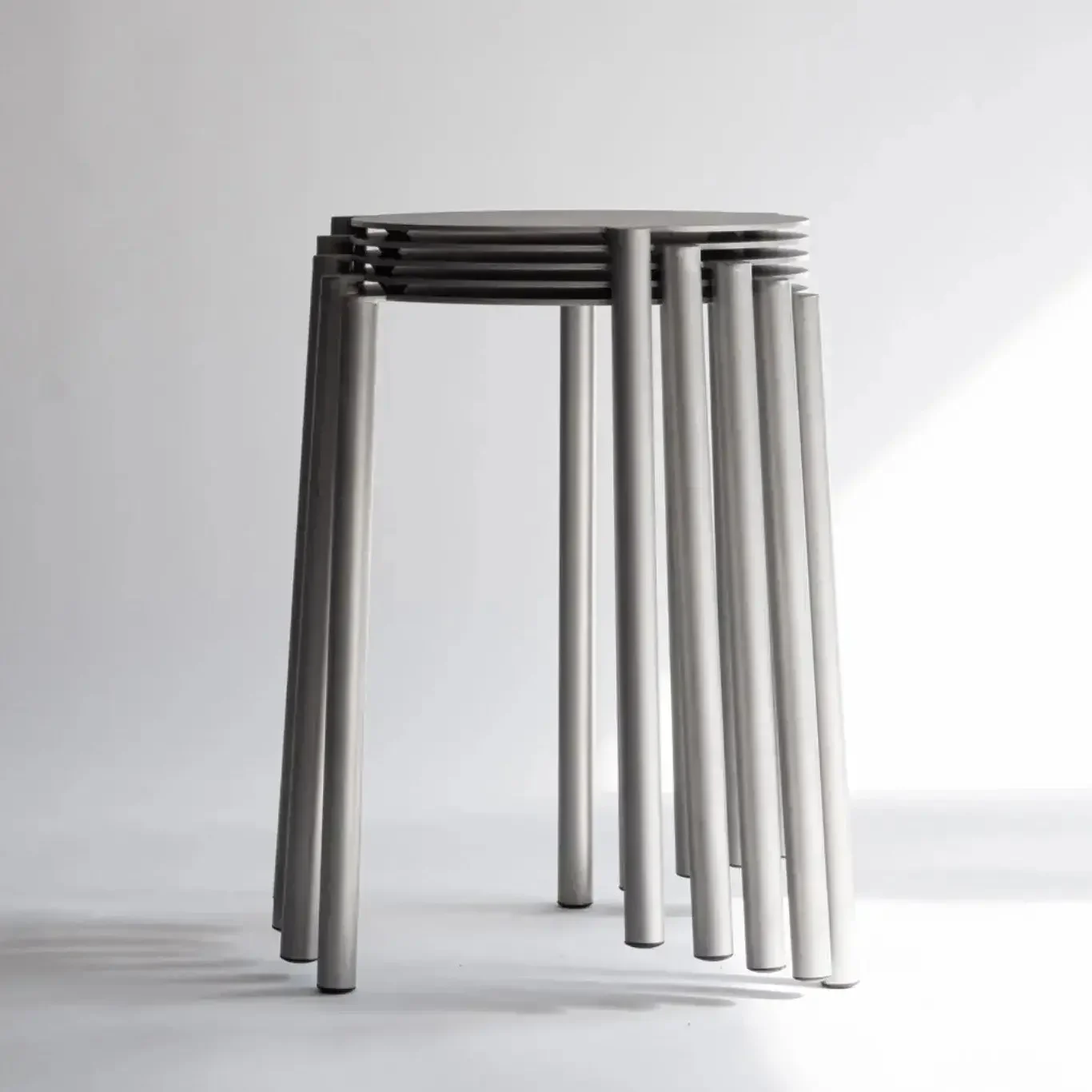 Italian minimalist metal wind stool household stackable dining  and s stainless steel outdoor courtyard commercial lei