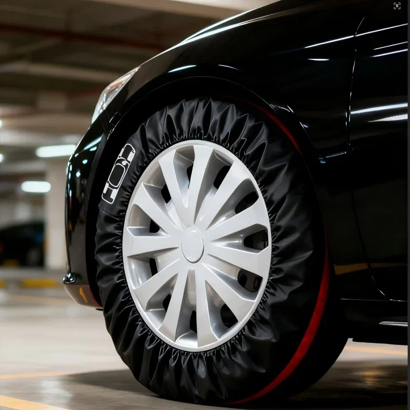 All Weather Spare Wheel Tire Protector Cover, Windproof Snow Resistant Oxford Fabric Tire Shield with Secure Buckle Strap