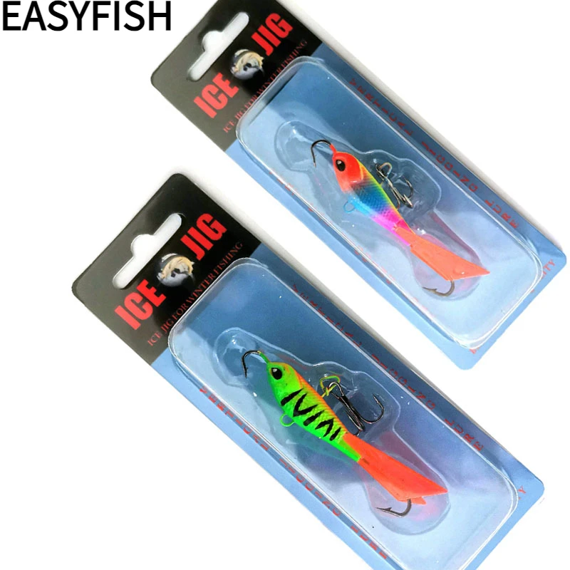 1PCS Quality 63mm/15g Winter Metal Bionic Wig Mini Pincer Fish Mimic Slant Eye Balance Lure Sinking Wobbler Bass Artificial