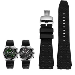 High Quality Rubber Watch Strap For Breitling B01 Sports Men's Watchband 24mm Stainless Steel Buckle Bracelet Tool