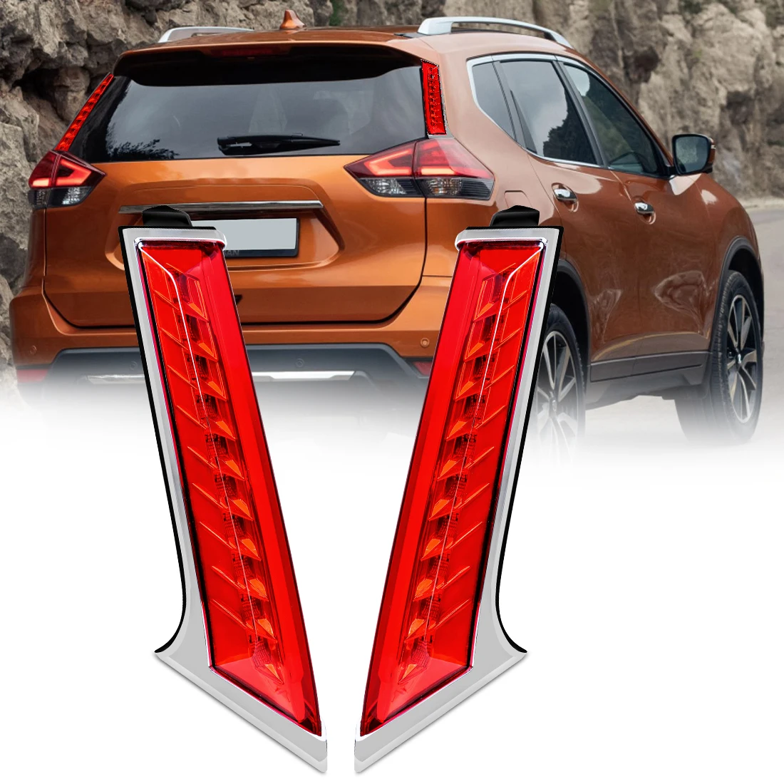 Заднее правое окошко для Nissan Rogue X-Trail 2014, 2015, 2016, 2017, 2018, 2019, 2020, задняя Стопорная Задняя Тормозная лампа, задняя Стопорная лампа, ABS, 12 В постоянного тока, подходит