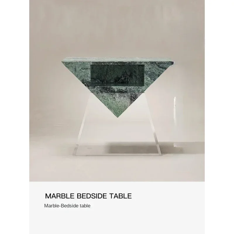 

Minimalist Natural Marble Sofa Side Side Table Bedside Table Household Corner Bedroom Simple ShelfHot Sales