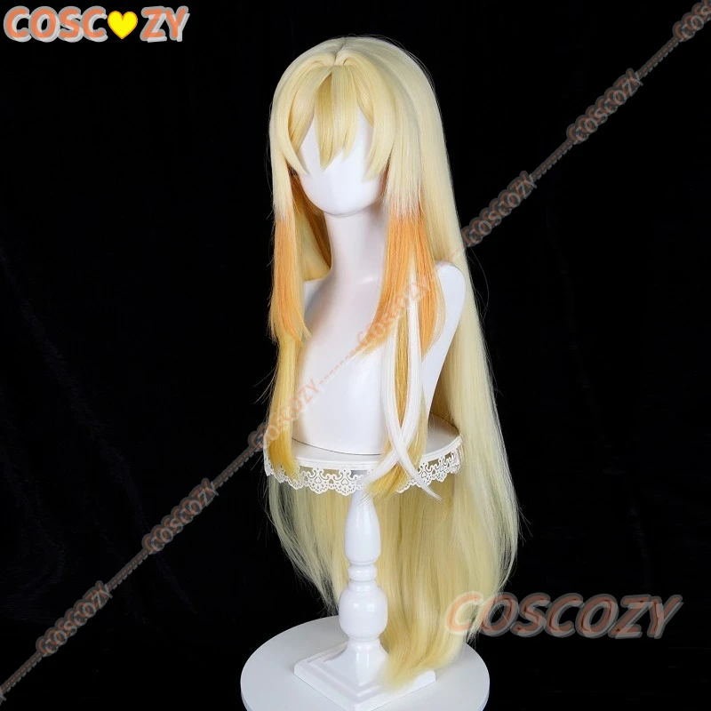 Peruka Cosplay Genshin Impact Rhinedottir Blond Pomarańczowa Długie Włosy Hexenzirkel Złoty Cztery Odcienie Halloween Party dla Kobiet Dziewczyn Rekwizyt