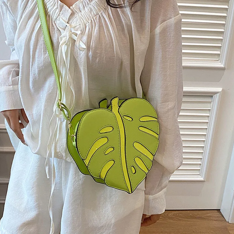 

Women Crossbody Bag Leaf Versatile Creative Bag Fashion Design New Multiple Colors Elegant Purse Mini Handbag Messenger Bag