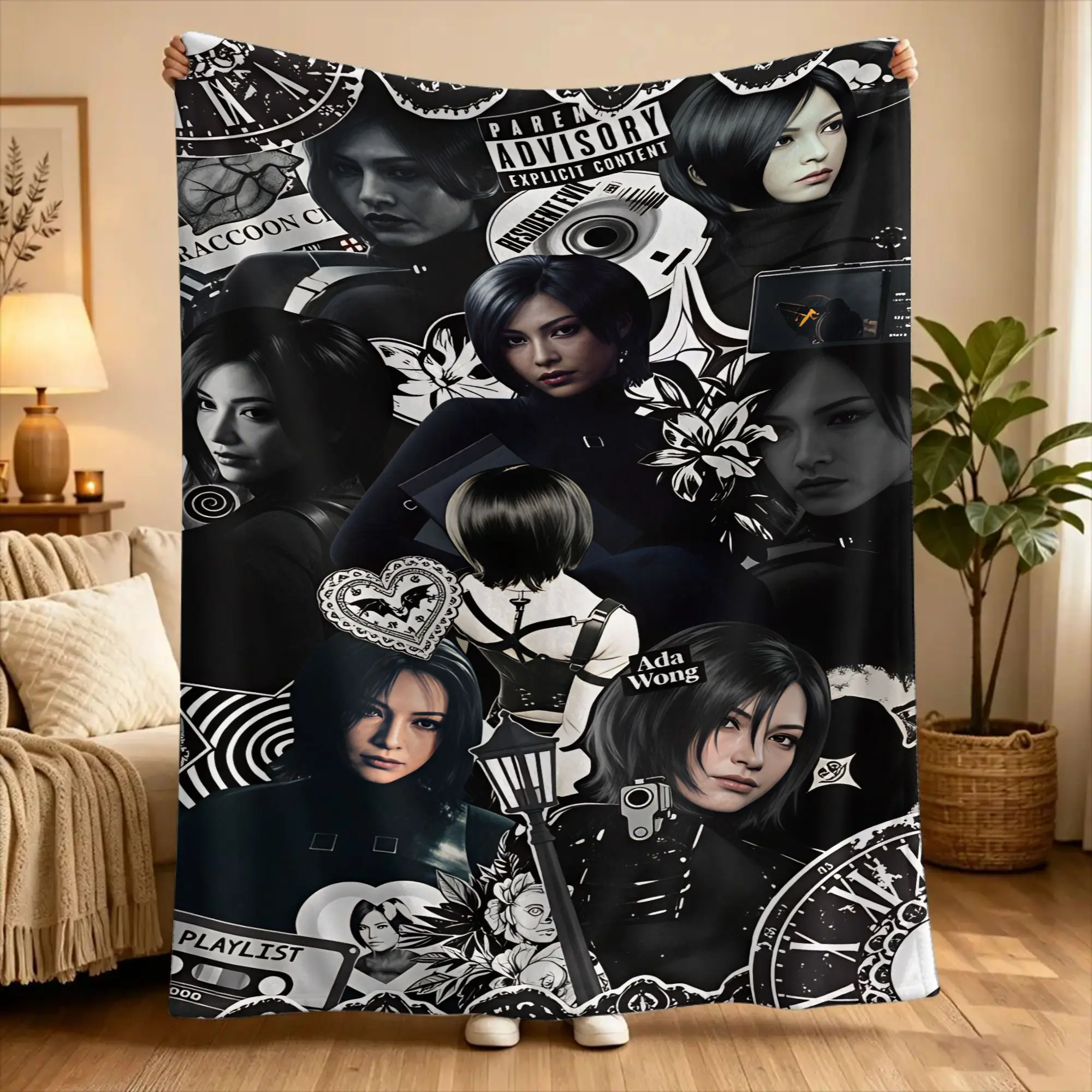 Ada Wong Resident Evil Super Warm Blanket  Picnic Plush Throw Blanket Fashion Home Decor Flannel Bedspread Sofa Bed Cover