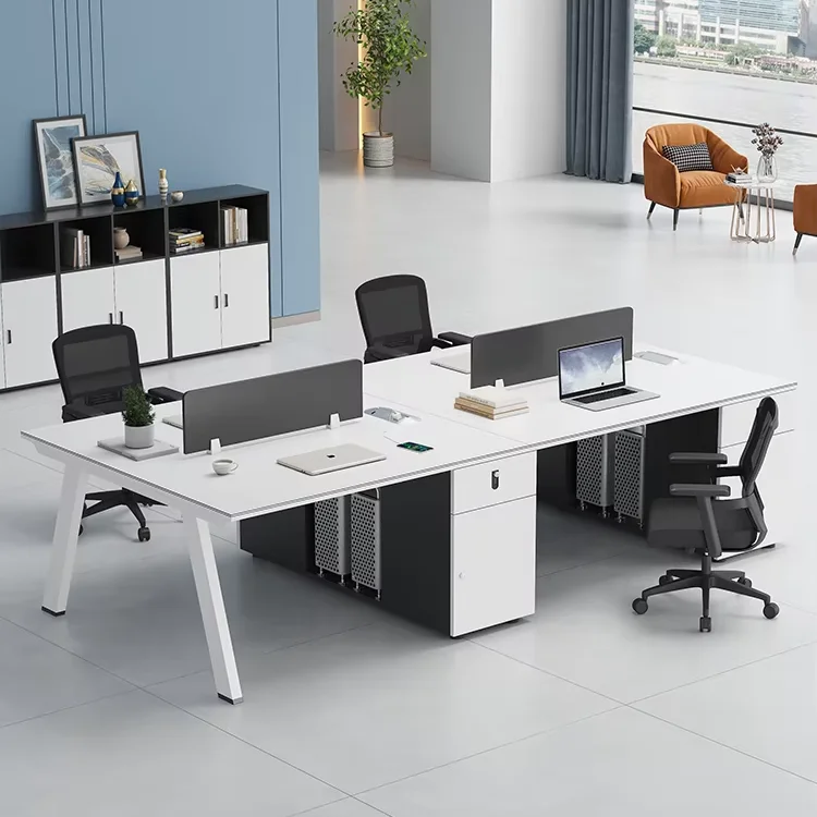 &Modern Minimalist Single Desk and Chair Set for Company Office Simple Wood Panel Style Single Office Staff Partition Screen